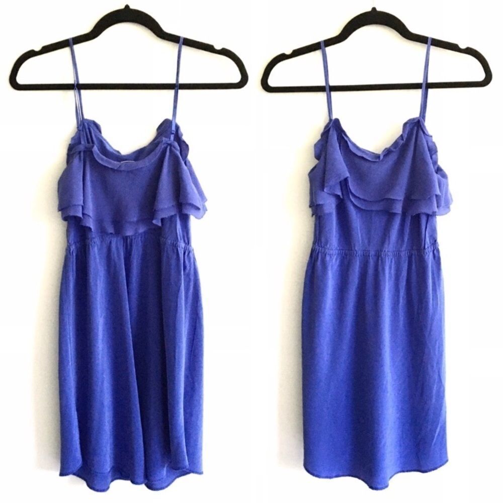 ARITZIA Wilfred Silk Sleeveless Mini Slip Dress Royal Blue XS